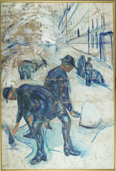 Snow Shovellers on the Building Site by Edvard Munch