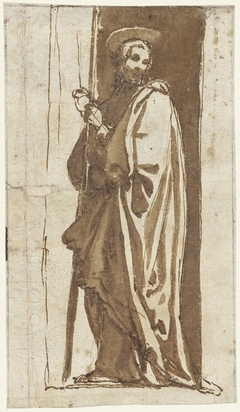 Staande heilige in een nis (Johannes de Doper?) by Unknown Artist