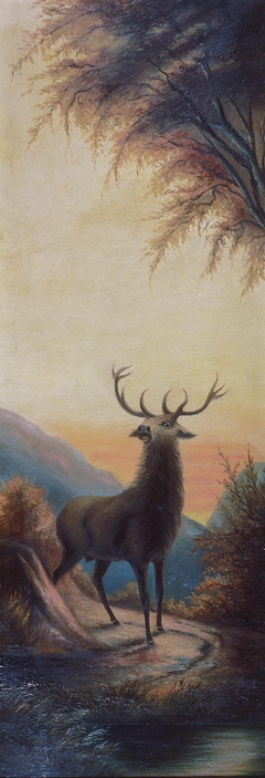 Stag in mountain landscape by Ethel Morgan