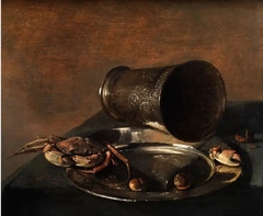 Still Life with crab and chalice by Jan Olis