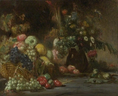 Still Life with Fruit and Flowers by Pierre Andrieu