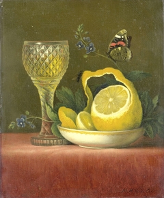 Still Life with Lemon and Cut Glass by Maria Margaretha van Os