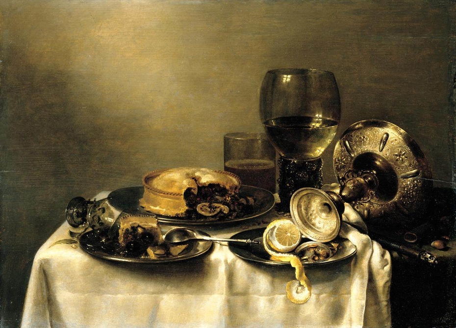 Still-life with roemer and pie
