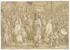 Terugkeer van Groothertog Cosimo I van Toscane naar zijn paleis by Jan van der Straet