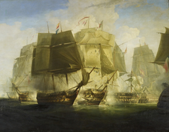 The Battle of Trafalgar: I. The Beginning of the Action: The 'Victory' Breaking the Line by William John Huggins
