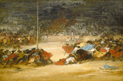 The Bullfight by Eugenio Lucas Villaamil