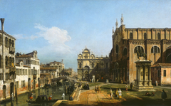 The Campo di SS. Giovanni e Paolo, Venice by Bernardo Bellotto