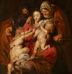 The Holy Family with Saint Elizabeth, the Infant John the Baptist and a Dove (after Rubens) by Anonymous