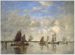 The Meuse at Dordrecht by Eugène Louis Boudin