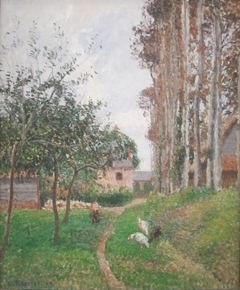The Orchard at the Manoir d'Ango with Hens, Varengeville by Camille Pissarro
