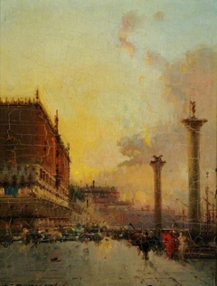 The Piazzetta, Venice by Adolphe Joseph Thomas Monticelli
