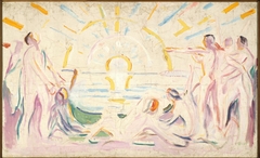 The Sun and Awakening Nude Men by Edvard Munch