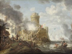 Turks attacking a Harbour by Bonaventura Peeters the Elder