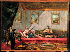Two Odalisques Playing Music in the Harem