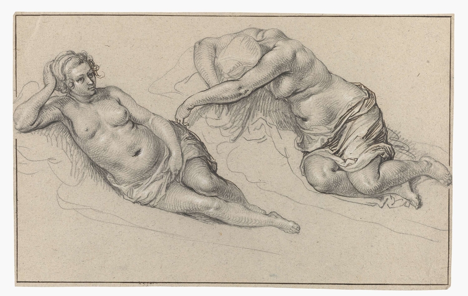 Two studies of a nude woman