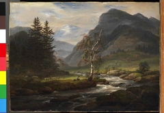 Tyrolean Landscape with a Shepherd by Johan Christian Dahl