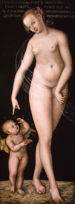 Venus with Cupid stealing honey