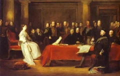 Victoria holding a Privy Council meeting. by David Wilkie