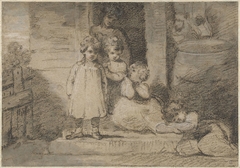 Vier kinderen en een ouder meisje by John Hoppner