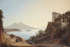 View of Naples with Castel dell'Ovo and Mount Vesuvius seen from the Salita di San' Antonio