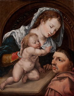 Virgin and Child with a Patron by Jan Gossaert