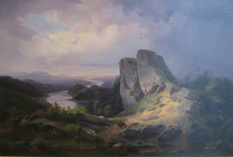 Western Landscape by Johann Hermann Carmiencke, oil on canvas, 1853,