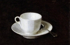 White cup and saucer by Henri Fantin-Latour