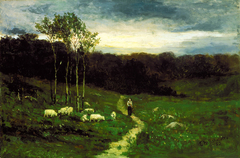 Woman Walking down Path by Edward Mitchell Bannister