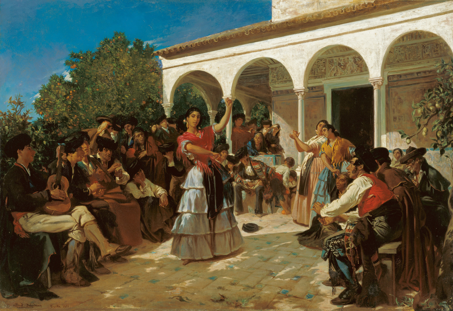 A Gypsy Dance in the Gardens of the Alcázar, in front of Charles V Pavilion.