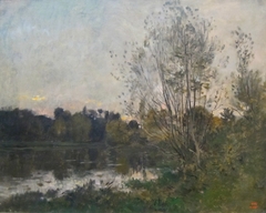 A Lake in the Woods at Dusk by Charles-François Daubigny