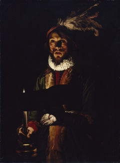 A Man Singing by Candlelight