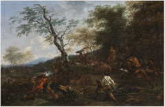 A Stag Hunt by Nicolaes Pieterszoon Berchem