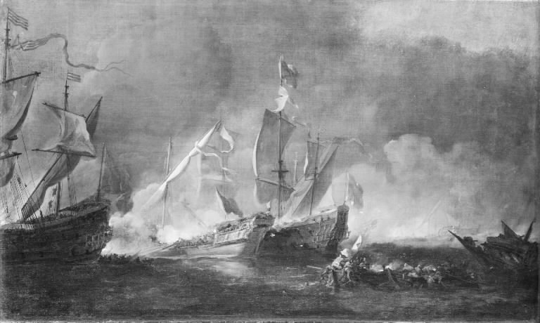A Turkish Galley in an Encounter with two British Warships