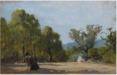 A View in a Park with the Seated Figure of a Lady