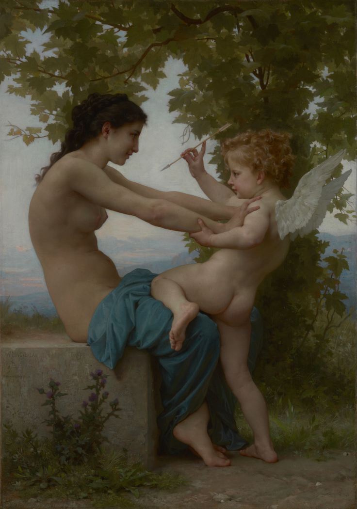 A Young Girl Defending Herself against Eros