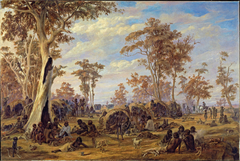 Adelaide, a tribe of natives on the banks of the river Torrens