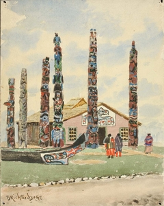 Alaska Building with Totems at St. Louis Exposition by Theodore J Richardson