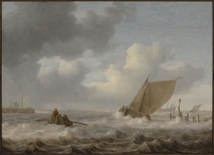 An Estuary in Stormy Weather by Jan Porcellis