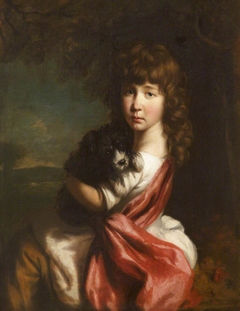 An Unknown Young Girl with a Pet Dog