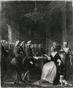 Anno 1758. Een delegatie kooplieden bezoekt de gouvernante