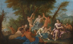 Apollo with Nymphs and Satyrs and Mercury stealing the Cattle of Admetus by Filippo Lauri