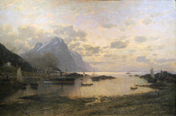 Arrival of the Mail Steamer at Lofoten
