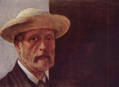 Autoportrait au chapeau de paille by Barthélemy Menn