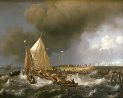 Boats in a Storm by Ludolf Backhuysen II