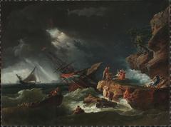 Castaways on the sea by Pierre-Jacques Volaire