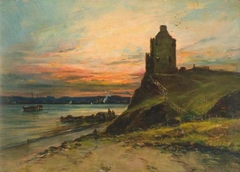 Castle Ruins on a Cliff Edge by Samuel Bough