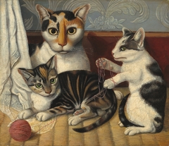 Cat and Kittens by Anonymous