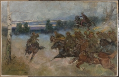 Cavalry charging by Wojciech Kossak