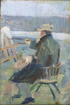 Christian Krohg at the Easel by Oda Krohg