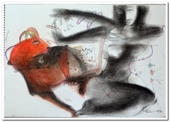dance with in , soft pastel by Madan Lal